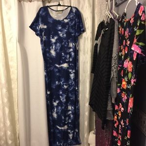 Woman’s long dress blue